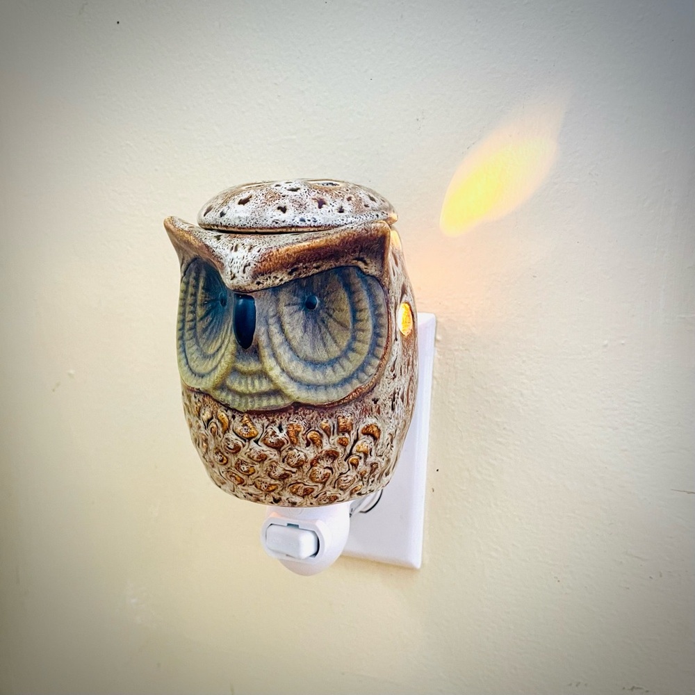 Scentsy Spotted Owl Ceramic Night Light Wax Warmer